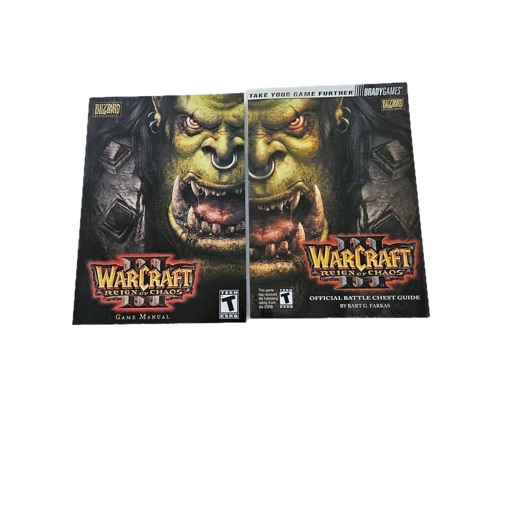 Lot Of 2 WarCraft III Guides Reign of Chaos Game Manual- Official Battle Chest